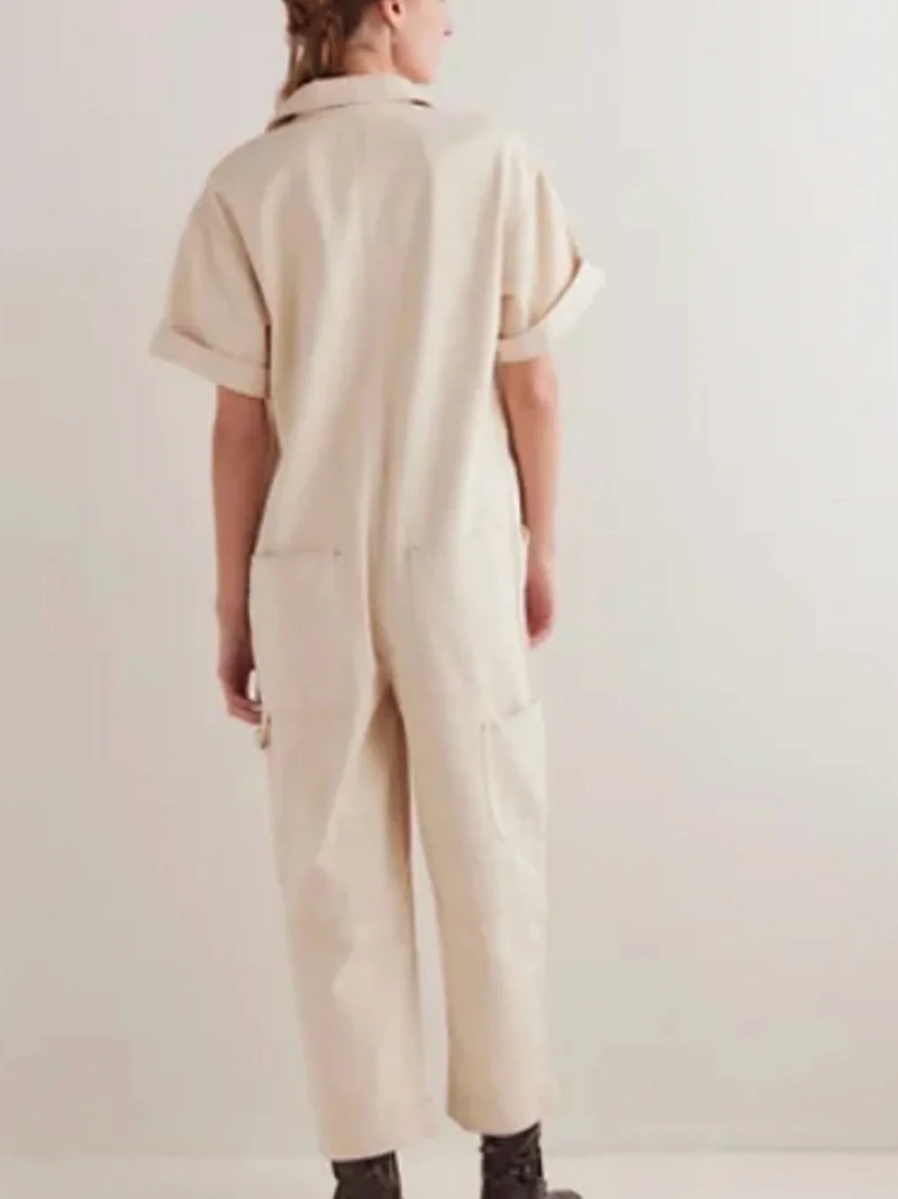 Free People Cream WidJumpsuit